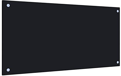 Homgoday Küchenrückwand, hitzebeständig, Spritzschutz für Herde, kratzfest, Küchendekoration, Wandpaneel, Fliese, Spritzschutz, leicht zu reinigen, Schwarz, 80 x 40 cm, gehärtetes Glas
