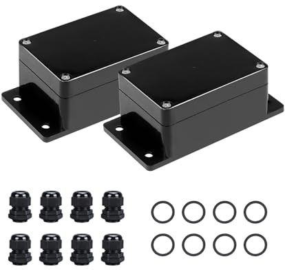 Kopplingsdosa vattentät IP66, 2 stycken distributionsdosa utomhus, elektriska tillbehör hölje plast, elektronisk projektlåda, 100 x 68 x 50 mm