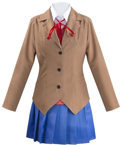 Double Villages Monika Sayori Yuri Natsuki Uniforme Costume Cosplay Donna Sailor Suit Outfit Completo (M)