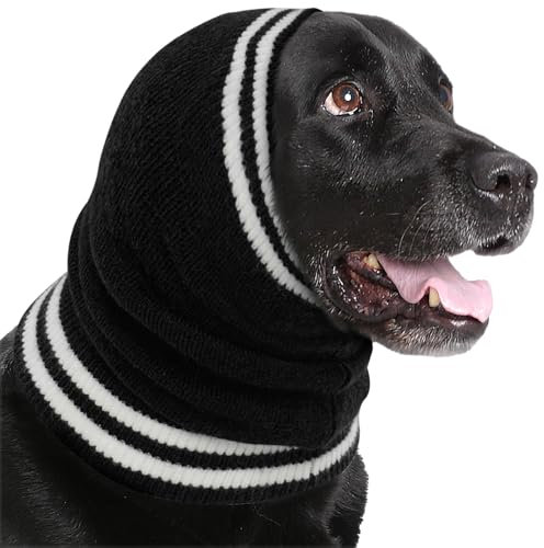 IECOii Head CoverHund,Ohrenschutz Hund,Ohrbandage BlutohrHund,Gehörschutz für Hunde,Ohrenschutz Hund,Head Cover für Hunde,OhrenschutzHunde Föhn,HundOhrenschutz Gegen Kratzen,Schwarz,M