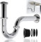 Universal Siphon Schlauch Siphon,Siphon Für Waschbecken Edelstahl,Verstellbares Abflussrohr,Absaugung Badezimmer Waschbecken Badezimmer G1-1/4, Abfluss Waschbecken Mit Gummimanschette