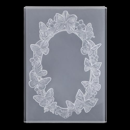 3D Prägefolder, 12,7x17,78cm Blumen Schmetterlings Hintergrund Kunststoff Prägeplatten zur Kartengestaltung Prägeschablone Platten für DIY Bastel Scrapbooking Papieralbum