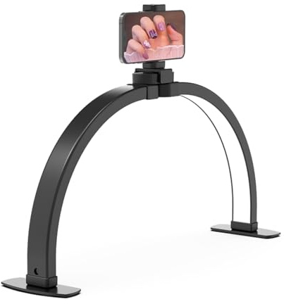 LED Nail Desk Lamp, Kosmetiklampe für Wimpern mit Fernbedienung, Mit 3 Helligkeitsmodi, Folding Halbmond Lampe, Einstellbares Licht 3-6000K Dimmbar Schreibtischlampe, Geeignet für Augenbrauen, Nägel