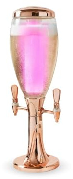 Fizporium Wine & Prosecco Tower with LED Light - 3L Drink Dispenser, Elegant Wine Cooler Stand, Modern Beverage Dispenser for Parties, Stylish Prosecco Holder, Wine Bottle Holder for Table