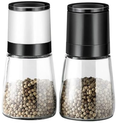 Pepper Grinder Manual Salt and Pepper Grinder Crusher Clear Glass Jar Spice Jar Grinder Seasoning Bottle Grain Chili Mill Seasoning Bottle Pepper Mill
