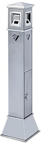 ABNNHK Cubo de Basura Cubo de Basura para Exterior Cubo de Basura para Exterior Cubo de Basura para Exterior Cubos de Basura de Acero Inoxidable Columna Cubos de Basura Verticales para ex