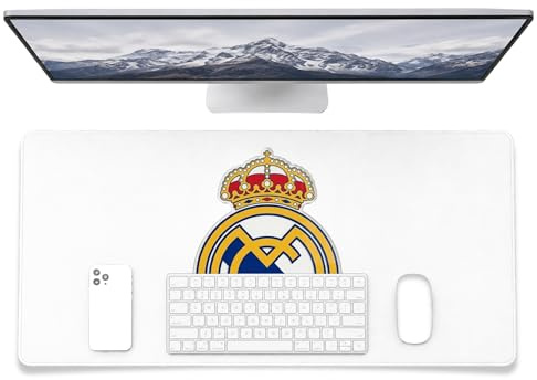 Fan Decor Real Madrid XXL Schreibtischunterlage 43x90cm – Rutschfeste Mauspad Schreibtischschutz – Gaming Mauspad Bürozubehör – Offizielles Real Madrid Geschenk Männer