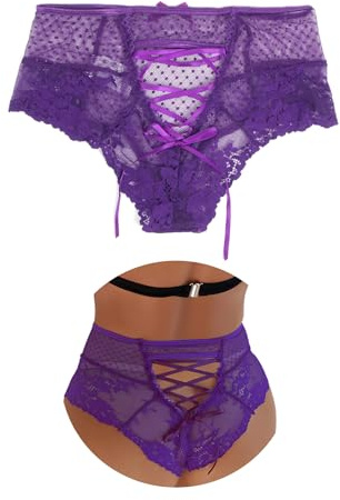 comeondear Sexig Stringtrosa Dam Spets Transparent Stringtrosa Förförisk Plus Storlek Brasiliansk Trosor Hög Midja Trosor Sexydonna Stringtrosor Hot String in Trosor Underkläder Thong Underkläder