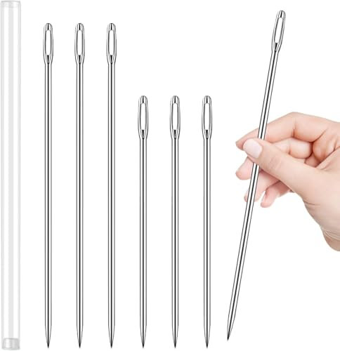 Agujas para coser muebles a mano, Agujas de coser de ojo grande para reparar cuero y lona, Agujas de coser rectas largas, Agujas de coser grandes para cintas de tufting, Agujas especiales para tapice