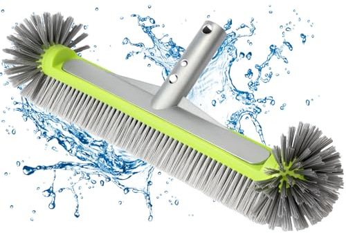 VHUTOU Poolbürste, Runde Poolbürste Pool Reinigungsbürste mit Aluminium Rückseite 43cm Schwammbadbürsten für Poolwänden Fliesen und Stufen