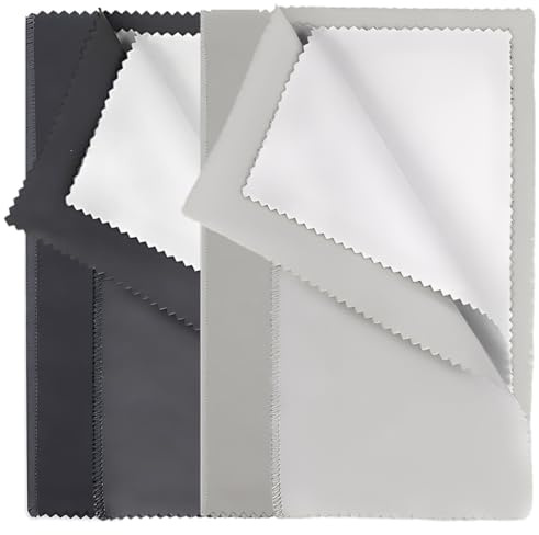 LACHT Lot de 4 chiffons de nettoyage réutilisables pour bijoux en or argent Accessoires antioxydants de protection de perles et de bijoux,Polaire double face de qualité supérieure (10x15cm)