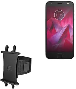 BoxWave Holster Compatible with Motorola Moto X (2017) - ActiveStretch Sport Armband, Adjustable Armband for Workout and Running - Jet Black