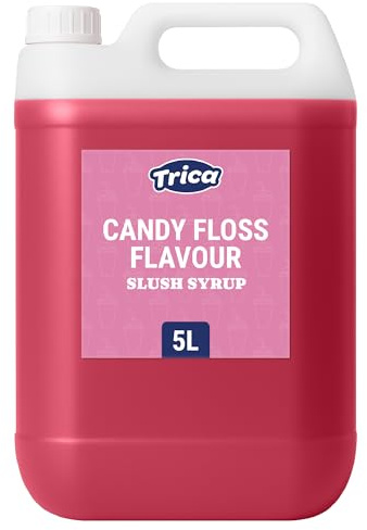 TRICA Candy Floss Slush Syrup 5L - Concentrated Candyfloss Flavour Snow Cone Syrup for Slush Machines, 6:1 Dilution Ratio, 5 Litres
