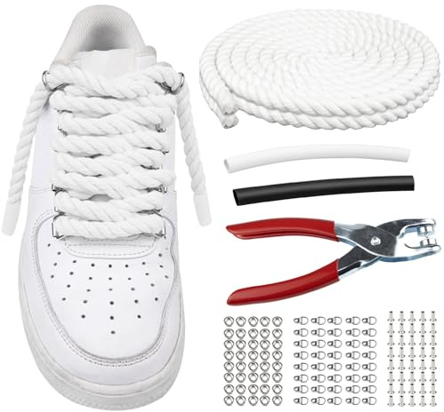 Endoto Cordones para Air Force 1 Shoe Laces Shoelaces | Gordos Gruesos Cuerda Cordón Con Accesorios DIY | Material: Algodón