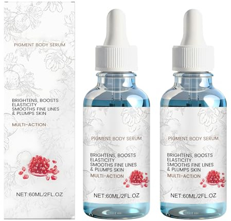 Potion corporelle de traitement pigmentaire, avec grenade et vitamine B12, hyperpigmentation et cicatrices d'acné, stimule le collagène, à absorption rapide pour le visage et le corps (2 Pcs)