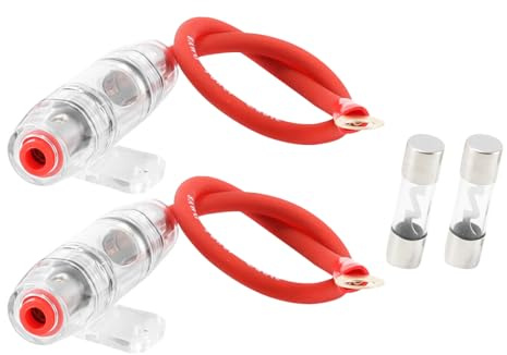 Alide 30A AGU Fuse Holder with 8 AWG Power Cable, for Car Boat Audio Protection