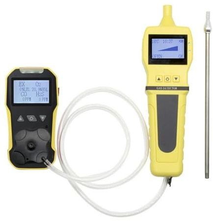Rilevatore di gas portatile con pompa O2 H2S CO LEL Monitor multi-perdite di gas 4 in 1 con display LCD for lavoro e casa Alta sensibilità per laboratorio(With Pump)