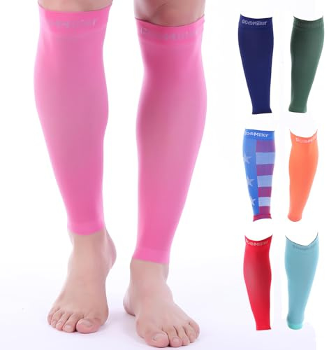 Doc Miller Compression Calf Sleeve for Men & Women – 20-30mmHg Graduated Support for Running, Shin Splints, Calf Strain – Knee High, Small to 6XL Plus Size