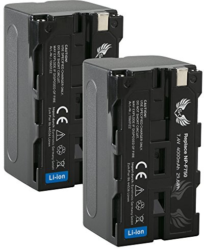 2X SK Akku Ersatz für Sony NP-F750 |- 4000mAh -| Akku NP-F550 NP-F730 NP-F960 NP-F970 NP-F980 NP-F990 // Blitzgeräte Videoleuchten Fieldmonitore