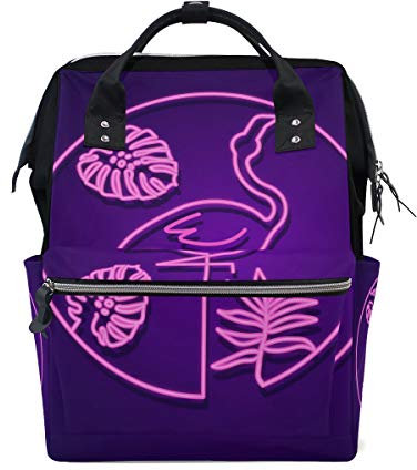 MONTOJ Neon Flamingo Canvas-Reisetasche Campus-Rucksack One Size 6