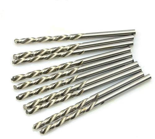 Punte per trapano in acciaio HSS ad alta velocità, 0,8 mm, gambo dritto, per legno, plastica, alluminio (10 pezzi)