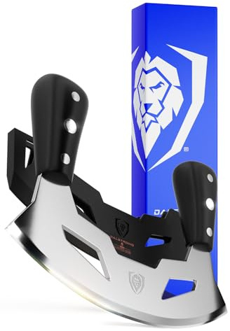 DALSTRONG Mezzaluna Knife - 8.5 Blade - Gladiator Series - Rocking, Mincing & Chopping Produce Knife - Black ABS Handle - w/Sheath