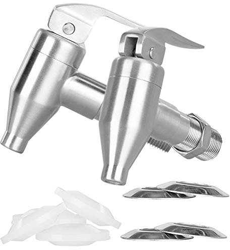 PEARL Edelstahlhahn: 2er-Set Universal Edelstahl-Zapfhähne für Getränkespender (Edelstahlzapfhahn, Bier-Zapfhahn, Wasserspender)