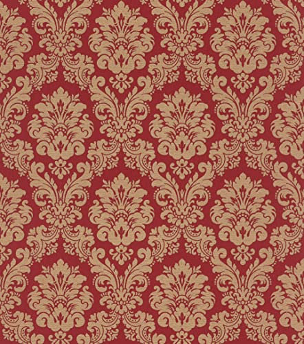 Rasch Tapeten Vliestapete (Classic-Chic) Rot braune 10,05 m x 0,53 m Trianon XIII 570540