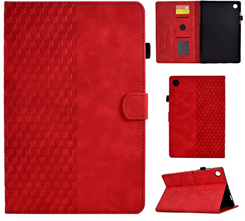 Hülle für 10,6 Zoll Lenovo Tab M10 Plus 3rd Gen, PU Leder Tablette Schützhülle Multi-Winkel Ständer Cover Case mit Auto Schlaf/Wach für Lenovo Tab M10 Plus (3rd Gen) 10,6 Zoll 2022 TB125/TB128, Rot
