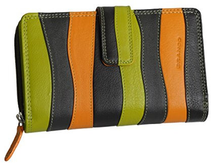 Branco Leder - feine Leder Damen Geldbörse, Portemonnaie, Ladys Wallet, Mehrfarbig Multicolor, 17 Kartenfächer !!!