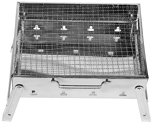 MERRYHAPY 1pezzi Barbecue Esterno in Acciaio Resistente Pieghevole Accessorio Barbecue