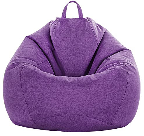 Fansu Colores Sólidos Puff, Puff Sin Relleno, Puf con Asa Salon Bean Bag para Adultos y Niños, Puff Infantiles para Uso Interior y Exterior (120x160cm,Morado)