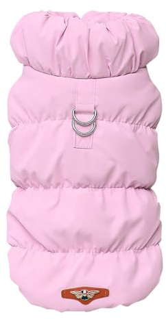 Hunde-Wintermantel, warmer Hundemantel, Fleece, für Welpen, Hunde, Winterweste, wasserdicht, winddicht, Hundejacke mit D-Ring, gemütliche Fleece-gefütterte Kleidung für kleine, mittelgroße und große