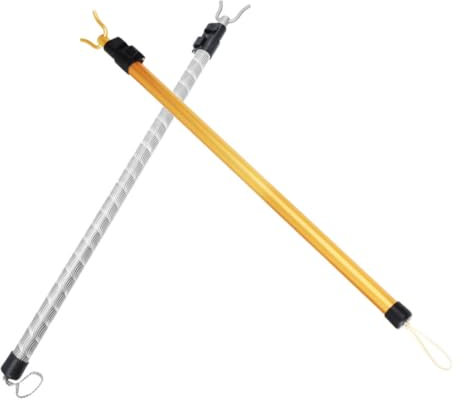 Garneck 2St Kleiderstange Kleiderhaken mit großer Reichweite Teleskop-Kleiderschrankstange Retractable Cloth Drying Rack Stabiler kleiderständer Teleskop-Reichweite Wäscheleine Stange Pole
