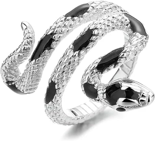 Bagues serpent gothiques Punk pour femmes, Vintage, ouvert, réglable, couleur argent, émail bleu rouge noir, bijoux de fête, mignon, cadea