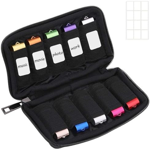 ABLAZE Sac de Rangement pour Clé USB, Accessoires Électroniques Organiseur pour Clé USB avec 10 Capacités