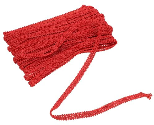 KONTONTY Rote Fransenborte aus Polyester in Spitzenform Waschbar und Zuschneidbar zum Dekorieren von Gardinen und Handgefertigtes Material für Sofakissen