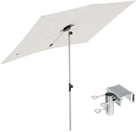 HESHEQ Parasol de balcon Parasol de jardin Parasol rectangulaire Ombrage des petits espaces Rotation à 360 Pliable Avec Parasol clip jardin terrasse extérieur(Size:A)