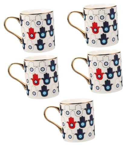 PRETYZOOM 5 Uds Taza De Café Tazas De Té Turco De Té Vintage De Ilusión Óptica De Agua De Oficina De Agua Delicada Decorativa De Té De Mal De Ojo De Moca