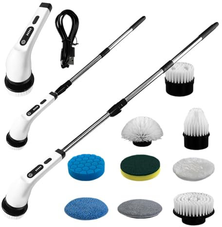 Cleaning Tool for Showers, Electric Rotary Scrubber, Adjustable Speed Cleaning Brush, Electric Cleaning Brush, Cordless Electric Cleaning Brush with Adjustable Speeds for Showers, Stoves, and Bathtubs