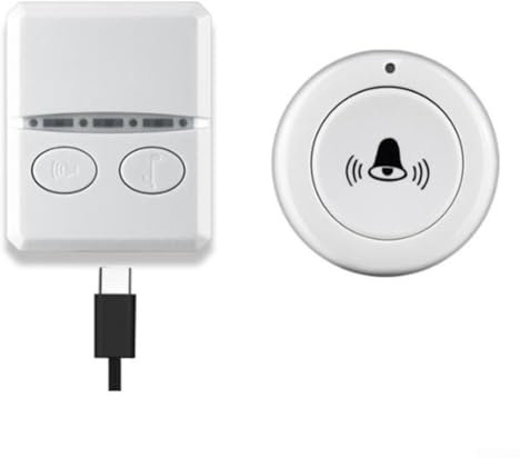 Wireless Doorbell, DC 5V RF433 MHz Remote Controll Receiver Smart DoorBell, For Front Or Back Doorbell Sets, For Home, Type-C(white remote control)