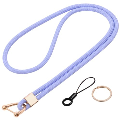 Vicloon Cordon tour de cou, Cordon de cou, Lanyard Strap Neck, Porte-clés Lanière, Nylon Lanières Porte Badge avec Anneau en Métal pour d'Identification, Clés, Téléphone Portable（Violet）