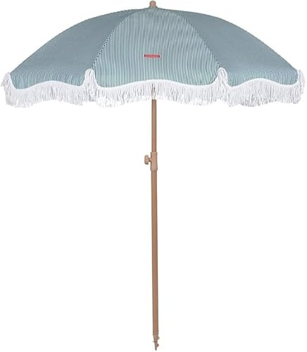 Flamingueo Sonnenschirm Groß, Strand, Schwimmbad, Garten, Balkon, Höhe und Ausrichtung Einstellbar, UPF 50+ Schutz, Polyester, Tragetasche, 210 x 180 cm