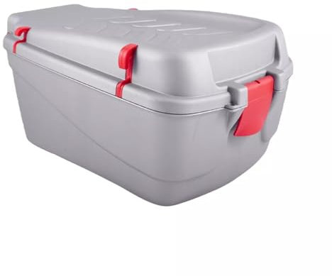 QLS Fahrradkoffer Fahrradbox Gepäckträger Box Fahrrad Topcase Radfahrerkoffer Grau aus Kunststoff
