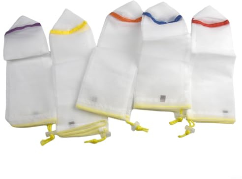 Honseadek Kit professionnel de presse-glace à bulles 5L Sachets filtre en nylon avec notes 25/73/120/160/220 pour huiles essentielles, café, herbes