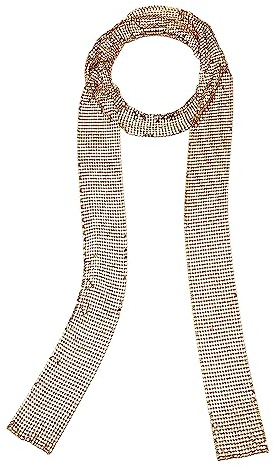 Sciarpa da donna con paillettes scintillanti, sciarpa in metallo con paillettes, sciarpa a catena, sciarpa scintillante, accessori da discoteca, costume anni 70 per carnevale e fasching, Oro A., 160