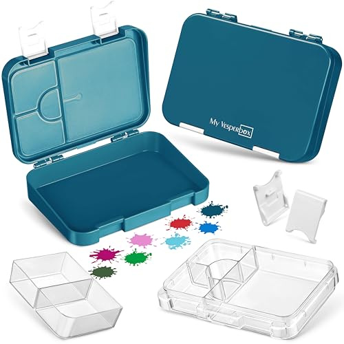 My Vesperbox® Brotdose für Kinder mit Fächern [LEN] - Lunchbox mit Trennfächern - Bento Box - Jausenbox - Brotzeitbox für Schule & Kindergarten - Vesperdose für Jungen & Mädchen