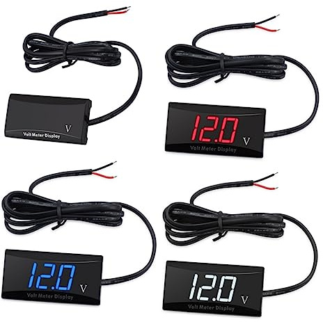 Zerodeko Voltmetro Display Digitale Dc Misuratore Di Tensione Portatile Per Moto Auto Barche Quad Camper Blu