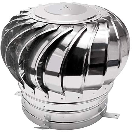 Cappello Girevole per Camino in Acciaio Inox - Anti-Correnti - Adatto alla Maggior Parte dei Comignoli Standard, Ventola A Turbina Rotante, Protezione Contro Le Correnti d'Aria, 160 Mm/6,3 (150