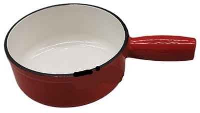 ZythrXLate Olla for Leche de Hierro Fundido esmaltado Rojo, 16 cm, for derretir Leche, Ideal for cocinas, Olla for Leche Caliente doméstica para la Cocina y el Comedor